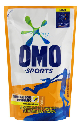 Sabão líquido Omo Sports sachê 900 ml