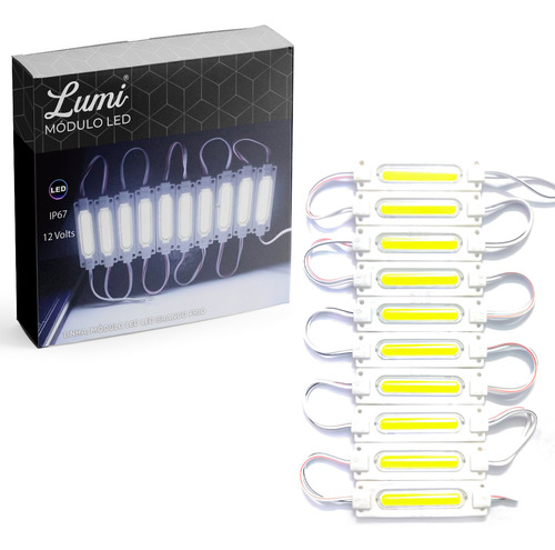 Kit 50 Modulo De Led Cob Ip66 2.4w Branco Frio 6500k 32*32mm