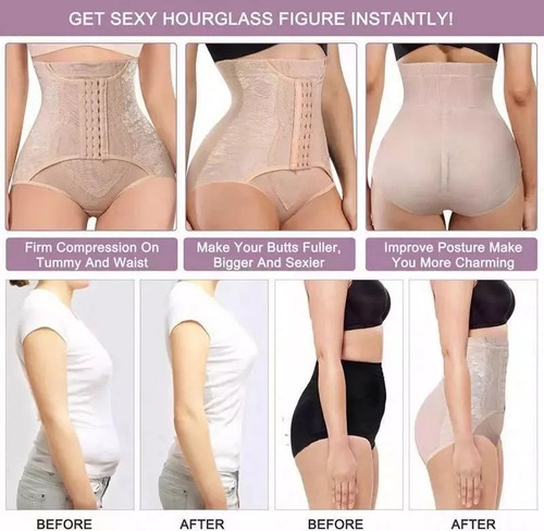Faja Modeladora Reductora Enteriza Importada Con Ballenas Beige Xl