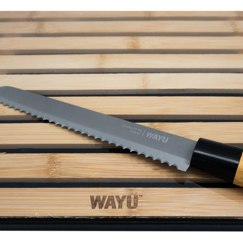 Set Tabla + Cuchillo Para Pan Wayu