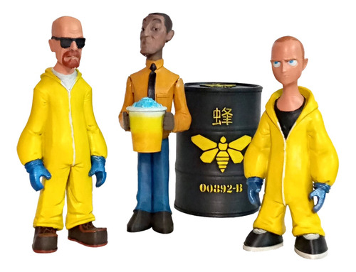 Figuras Breaking Bad Walter, Jesse, Gus, Barril 3d