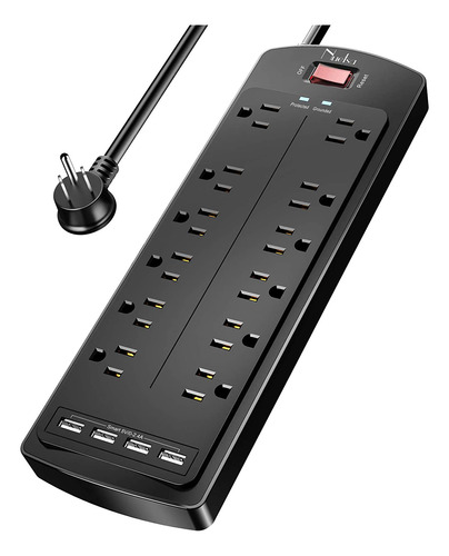 Power Strip   Nuetsa Surge Protector With 12 Outlets And 4 U