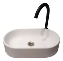 Comprar Bacha De Apoyo Para Baño Ovalada En Blanco Blanco Rústico