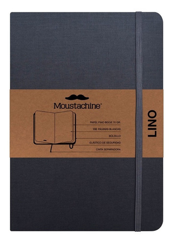 Libreta Moustachine Classic Lino Gris Pocket A6