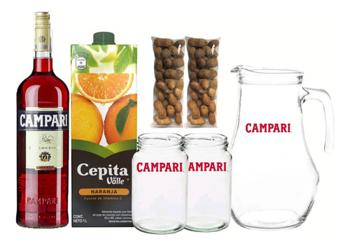 Kit Campari 750ml + Cepita + Frascos + Jarra - Pérez Tienda
