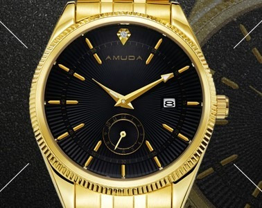 Relógio Amuda Dourado Feminino Barato Mais Brinde Surpresa