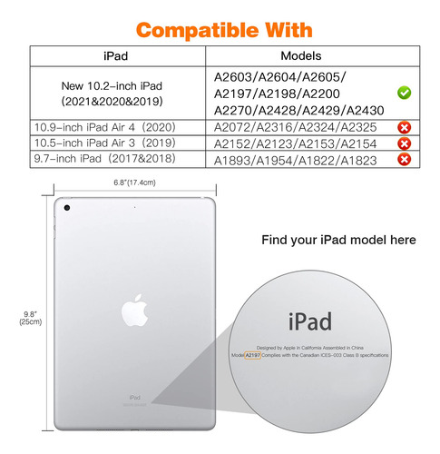 Funda Para iPad 10.2 iPad De 9ª Gen Delgada Azul