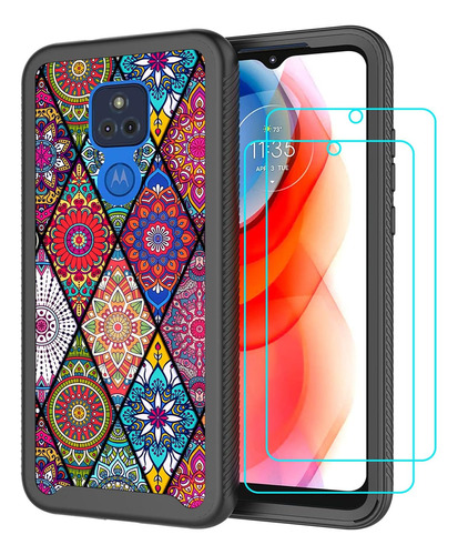 Funda Para Moto G Play - Mandalas De Colores + Protectores