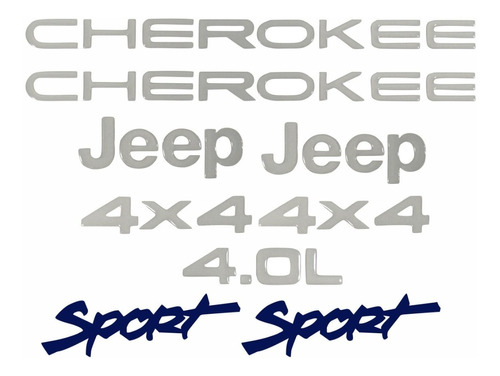 Adesivos Jeep Cherokee Sport Resinado Cromado Ch44rs1