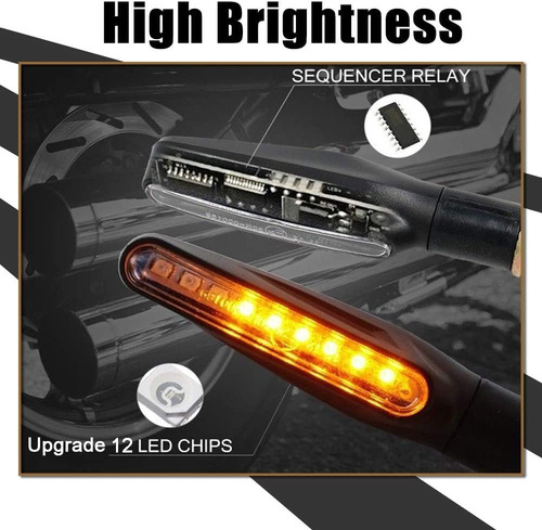 Imagen 4 de 9 de Luces Direccionales Intermitentes De Moto Led Secuencial