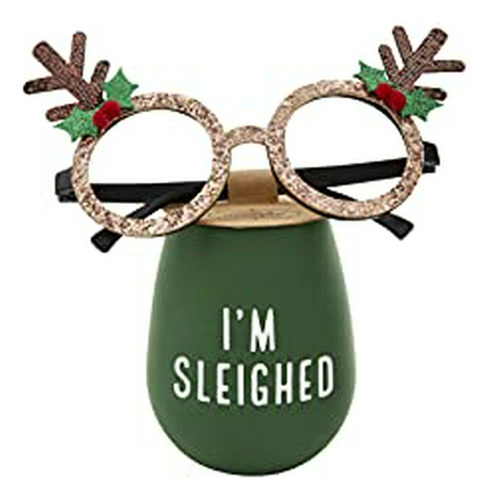 Set De Copas De Vino De Silicona Navideñas, Sleighed, 16 Oz