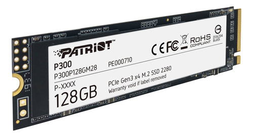 Unidad Ssd M.2 Patriot P300 128gb 2280 Pcie 3.0 X4