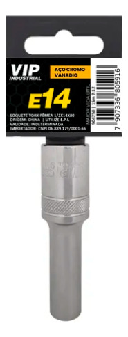 Soquete Torx Femea E14 X 1/2 Longo Crv Vip Industrial