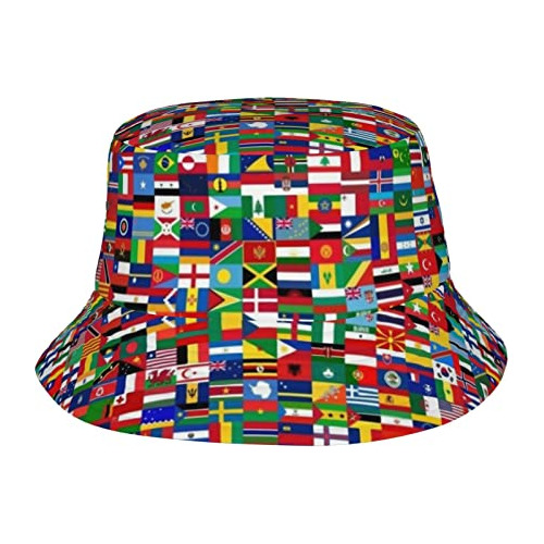 Sombrero De Cubo De La Bandera Del Mundo Para Hombres Y Muje