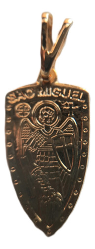 B. Antigo - Medalha Sacra S. Miguel Arcanjo Folheada Ouro M1
