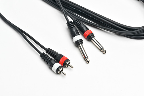 Cable Profesional Rca A 2 Plug Mono Pro Audio 3,6 Mts Negro