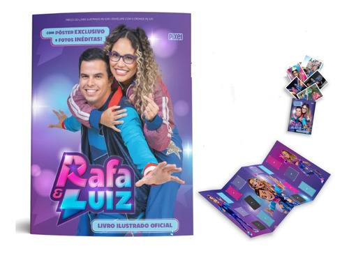 Kit 1 Álbum Rafa & Luiz + 100 Figurinhas (20 Envelopes Pixel