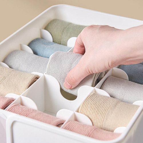 Caja De Almacenamiento De Calcetines Para Ropa Tapa Blanca