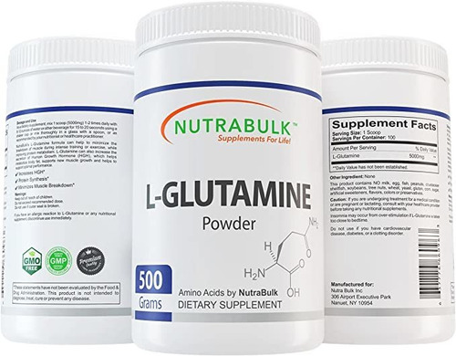 Polvo De L-glutamina Nutrabulk - 500 Gramos (1.1 Libras) Be