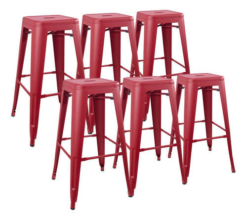 Imagen 1 de 11 de Set X 6 Banquetas Taburete Tolix Desayunadora Cocina 76 Cm