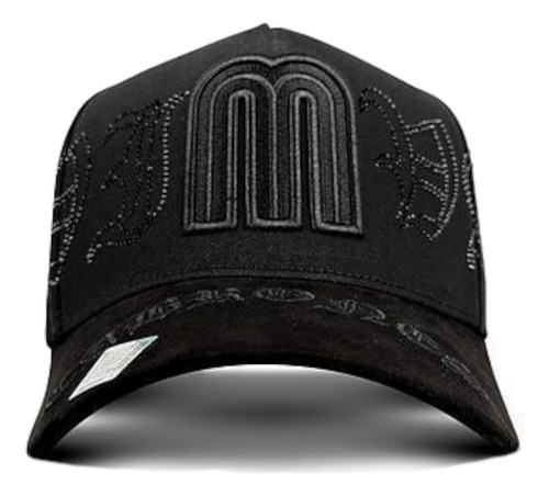 Gorra Mz Hats México Vmc Total Black Crystals / Original Negro Ajustable Lisa