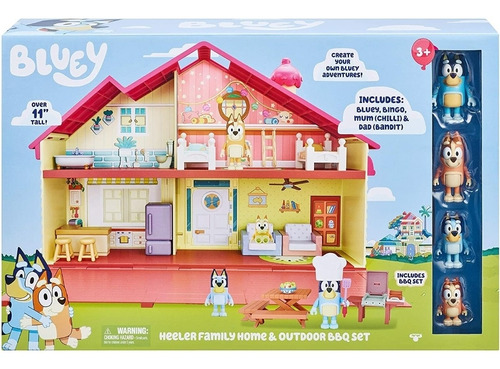 Casita Bluey Mega Bbq Playset Y 4 Figuras