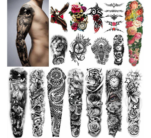 8 Tatuajes Temporales Extra Grandes Tgouy