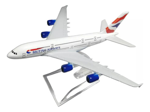 Avión A380 Escala 1.400 British Airways 14cm Largo Metalico 