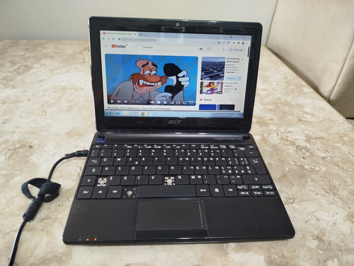 Netbook Acer Atom N570 1,66ghz, 2 Gb 320hd Com Defeito Preto