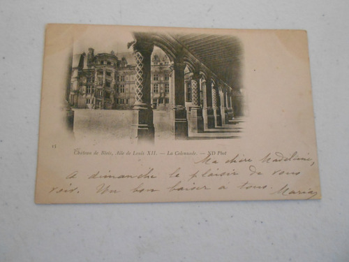 Postal Antigua Del Castillo De Blois, Sector De Luis Xii.