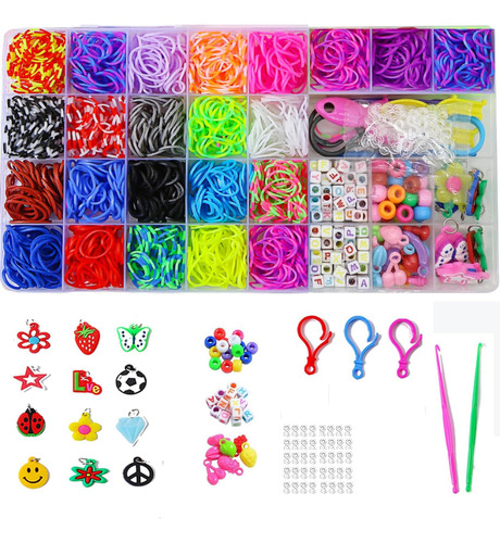 Juego De 2000 Pulseras De Goma, Kit De Fabricacion De Pulser