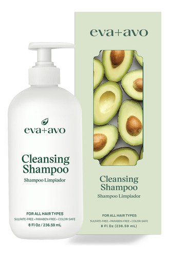 Eva+avo Champú Sin Sulfato Con Aceite De Aguacate, 8 Fl Oz