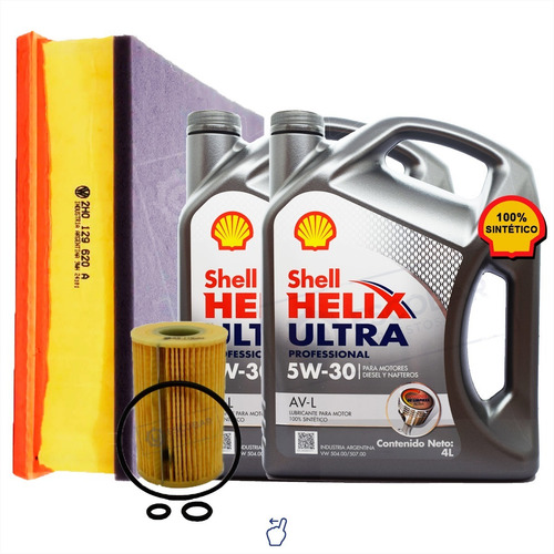 Imagen 1 de 10 de Kit 2 Filtros Vw Amarok + Aceite Shell 5w30 8 Lts Desde 2018