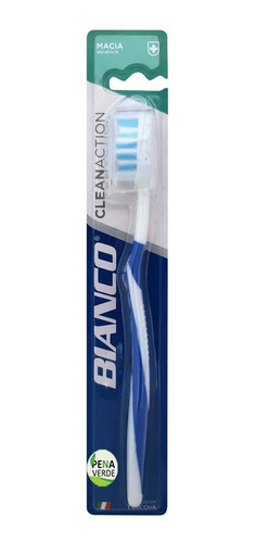 Escova De Dental  Clean Action Bianco Macia  Anatômico Azul