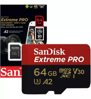 Memoria Gopro Micro Sd Extreme Pro A2 64gb 100mb 4k Sandisk