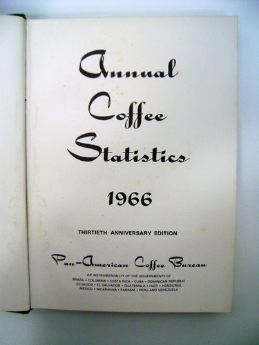 Annual Coffee Statistics 1966 Cafe Ingles Bonafide Boedo