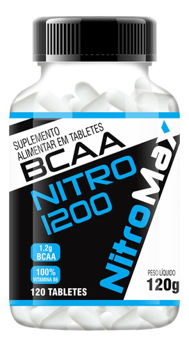 Bcaa Nitro 1200 - 120 Tabletes - Nitromax Sabor Sem sabor