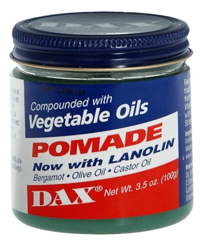 Dax Pomade (bergamota) 3.5oz Jar (3 unidades)