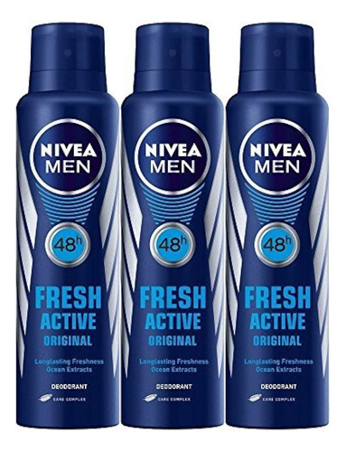 Desodorante Nivea Men 48 Hour Fresh Active, 150ml (paquete D