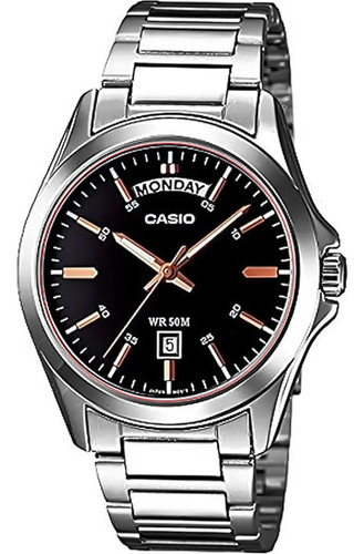 Reloj Casio Caballero Mtp 1370d 1a2 Acero Doble Fechador