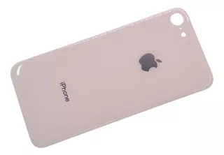 Tapa Vidrio Trasera Compatible iPhone 8 Rosa Con Logo