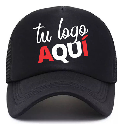 Gorras Trucker Personalizada Con Tu Logo O Imagen Aqui V2 Negra Plena Logo Aqui Unica Lisa