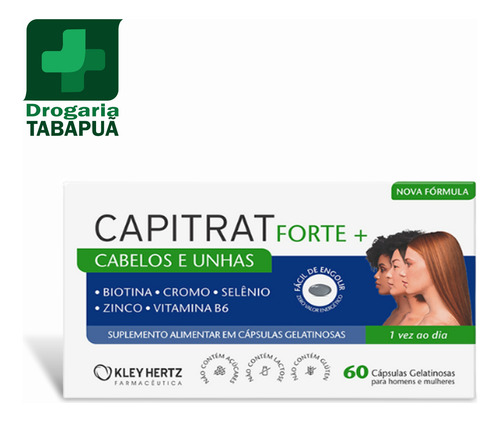Kit 4 Capitrat Cabelos E Unhas 60caps Original Antiqueda