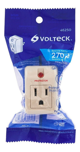 Imagen 2 de 2 de Adaptador Con Supresor De Picos 270 Joules Volteck 46250