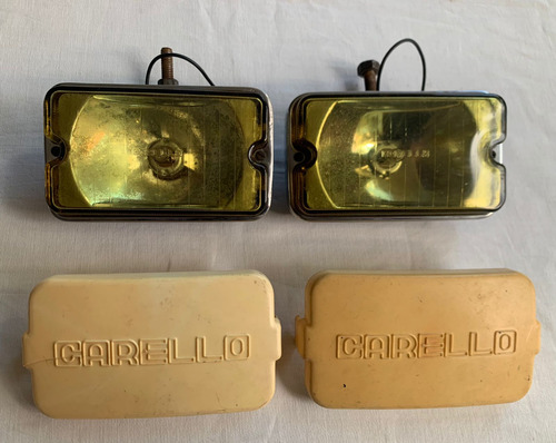 Farol Milha Carello Serra 1 Anos 70 Amarelo Com Capas 