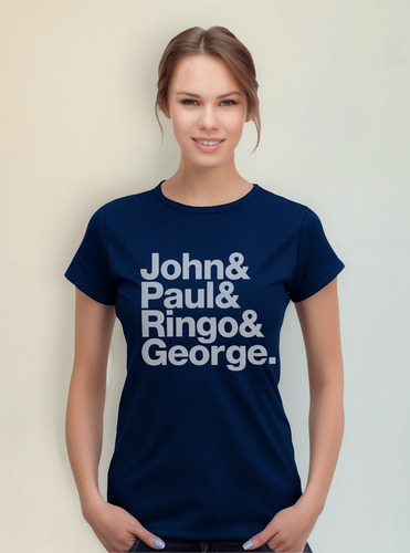 Playera The Beatles John Paul Ringo George Para Mujer