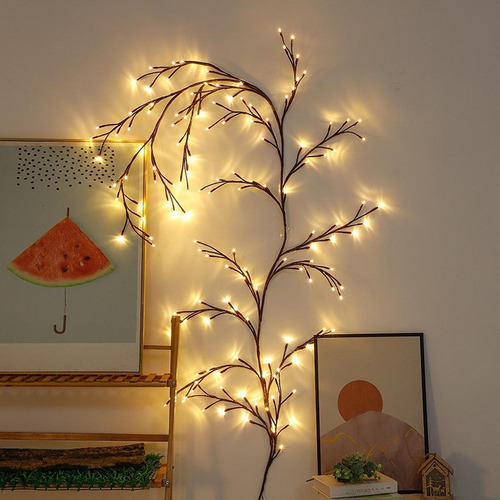 Rama De Árbol De Navidad Iluminada, Rama Marrón Artificial