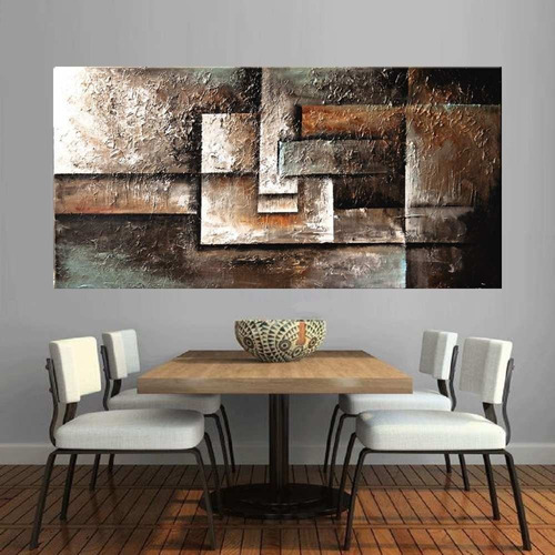 Quadro Pintura Tela Abstrato Moderno Cod 2028 Cor Conforme a foto Cor da armação 80cm (A) x 160cm (L)