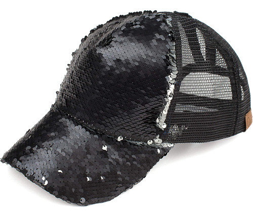 Gorra De Camionero Con Cola De Caballo Cubierta De Lentejuel