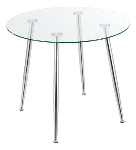comprar 100 Cm - Mesa Redonda Nórdica Lagos - Vidrio Templado - Crom